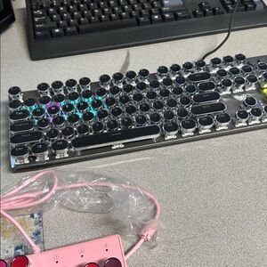 (017) Aula retro black typewriter backlit keyboard